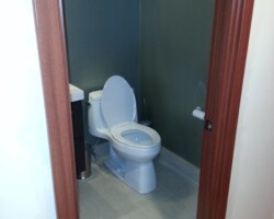 Metallic glazed walls painting. Contemporary doors with trims and baseboards.
