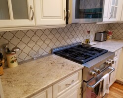 Granit counter tops and ceramic tiles.