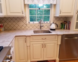 Unusual choice for tile backsplash.
