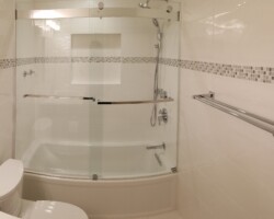 Mosaic installed around all walls.