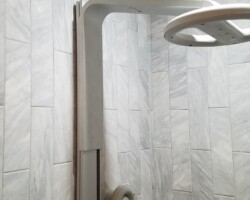 Unusual pattern for tile installation.