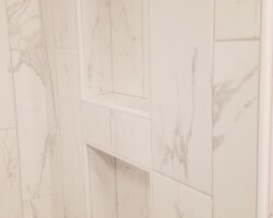 Custom made tiled niches.