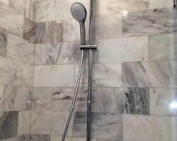 New shower system with shelf.