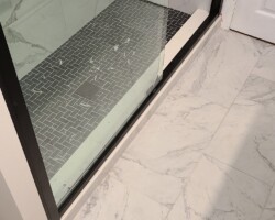 New glass sliding door.