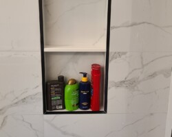 Custom tiled niche.