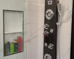 New shower system.