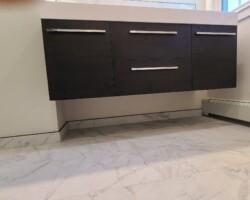 Tile baseboards for extra durability.