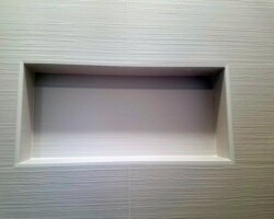 Custom tiled niche.