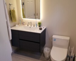 Nice looking mirror with lights.