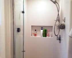 Custom tiled niche.