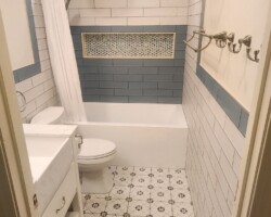 Two color combination for wall tiles.