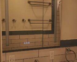 Recessed medicine cabinet.