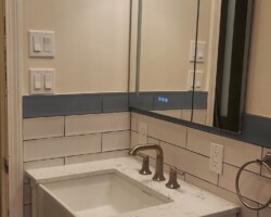 Recessed medicine cabinet.