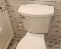 Power outlet for future washlet installation.