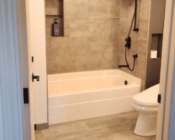 Additional recessed lights make room cozy.