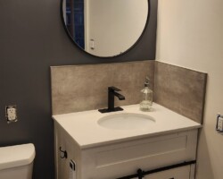 Rustic looking vanity.