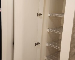 Custom linen closet.