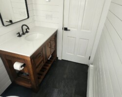 Tile baseboards for extra durability.