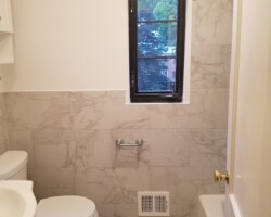 New tile on the floor and walls.
