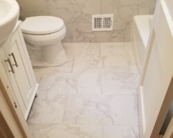 No threshold under the door.