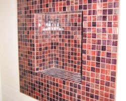 Glass mosaic inside and outside the niche.