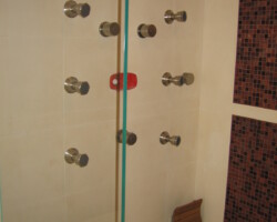Steam room combined with shower.