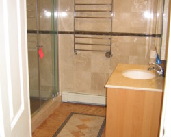 Towel warmer and heated floor make a big difference.