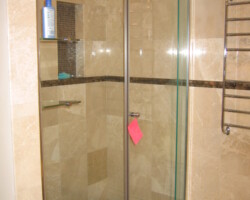 Glass shower door.