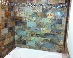 Black Forest marble tiles 12x6 and mosaic.