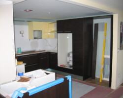 Cabinets installation.