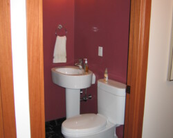 Half bathroom completely remodeled.