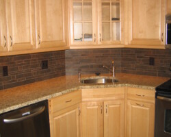 Corner cabinet for sink.
