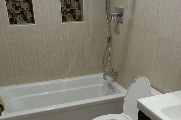 Completely renovated bathroom.